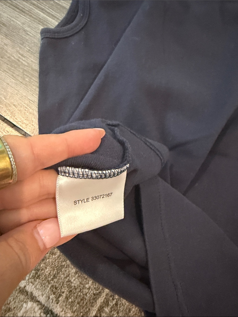 Tory Burch Navy Tank with Yellow Logo - Picture 6 of 7
